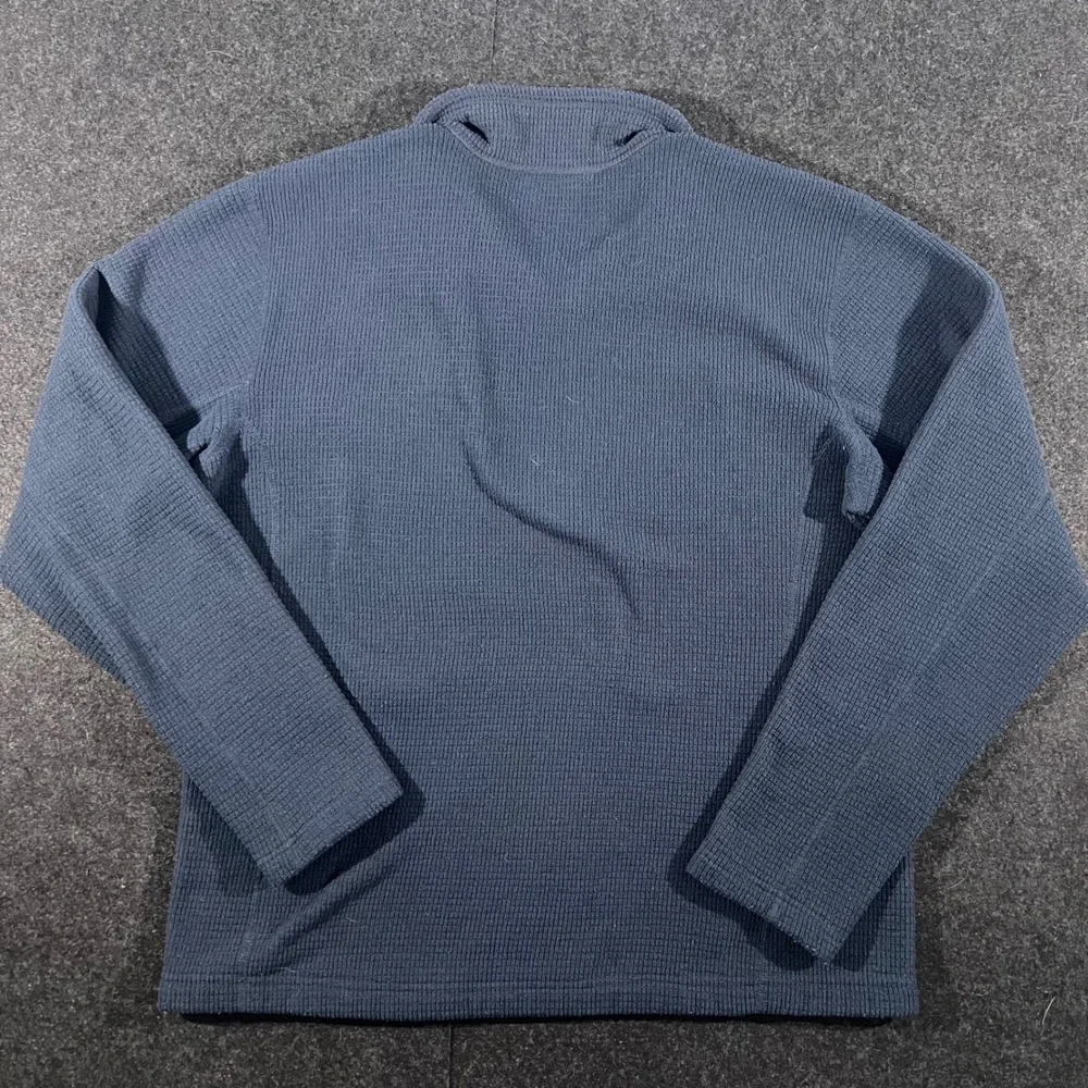 The North Face Fleece Pullover Mens L Blue Quarter Zip Waffle Knit Gorpcore